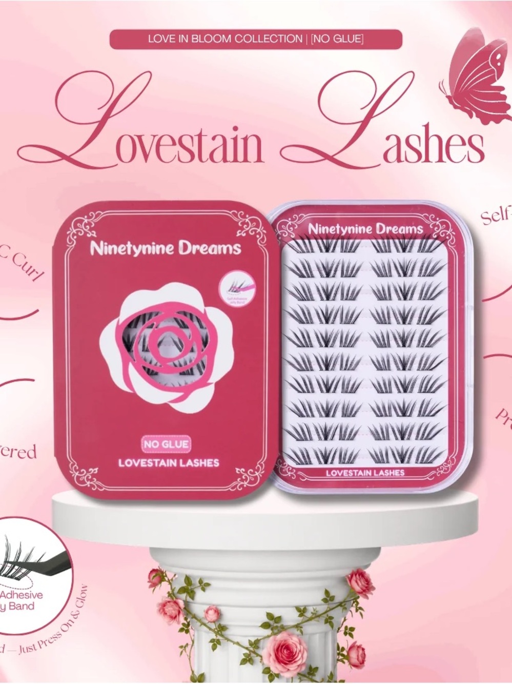 NinetyNine Dreams False Eyelash Clusters - Pink